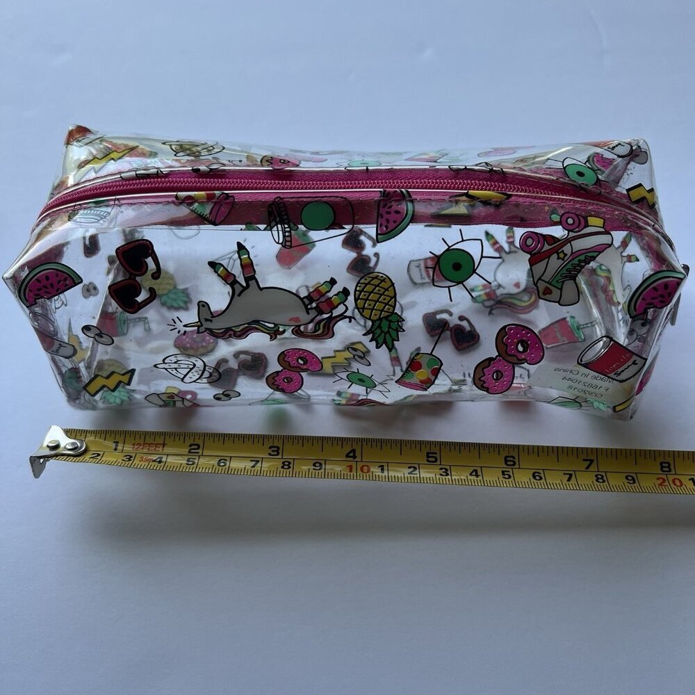 Unicorn pencil bag Fun doodles Clear and Pink PVC - Picture 2 of 4
